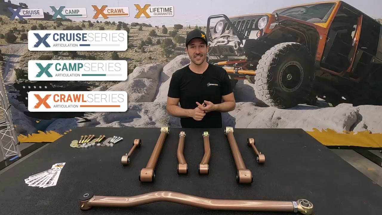 Core 4x4 Cruise Series, Camp Series, and Crawl Series product line options shown over the GMT800 rear kit on the table