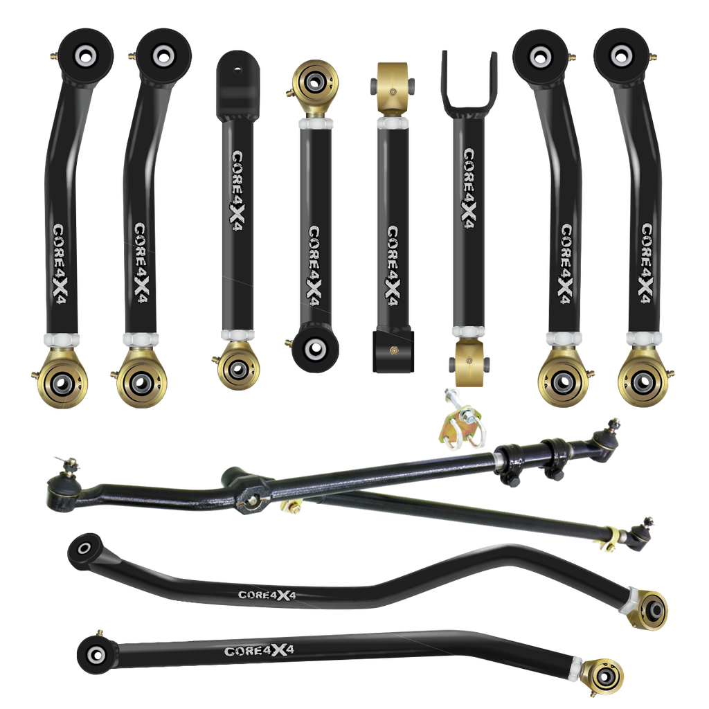 Jeep Wrangler TJ 97-06 LJ 04-06 12pc Camp Series Adjustable Control Arm, Track Bar, Steering Kit