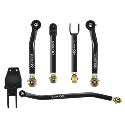 Jeep Cherokee XJ 84-01 MJ 86-92 5pc Camp Series Front Adjustable Control Arm, Track Bar Kit
