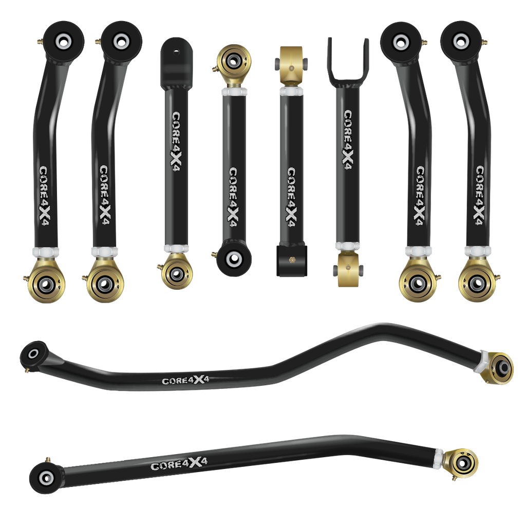 Jeep Wrangler TJ 97-06 LJ 04-06 10pc Camp Series Adjustable Control Arm, Track Bar Kit