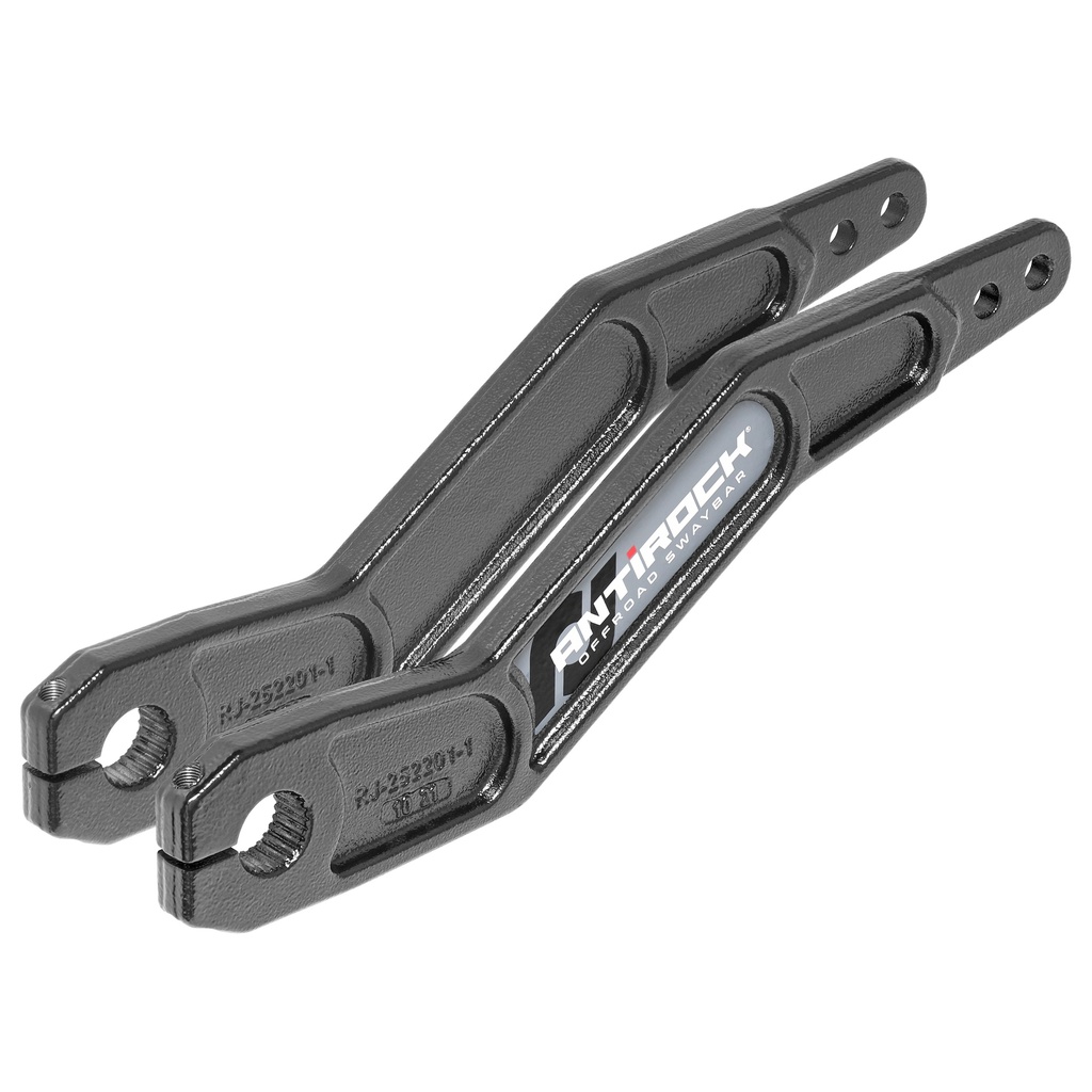 Antirock Forged Chromoly Sway Bar Arms, 16.2 in. Long x 25 Spline, Vertically Offset, Incl. Stickers, Pair