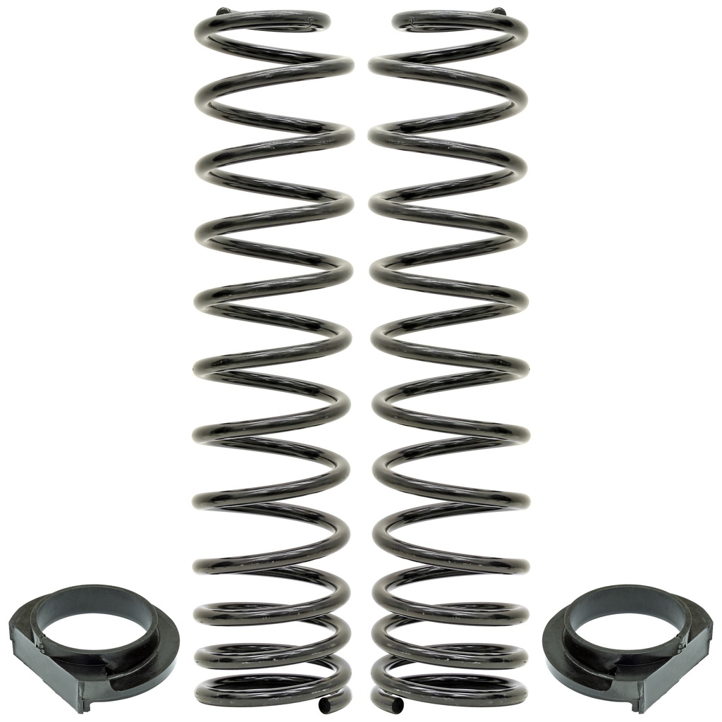 RockJock Front Coil Springs, JL, 4 in. Lift, Incl. Urethane Isolators, Pair