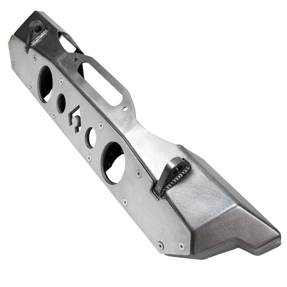 Nighthawk Front Bumper w- Aluminum Skid for JK, JL, & JT - Bare Steel