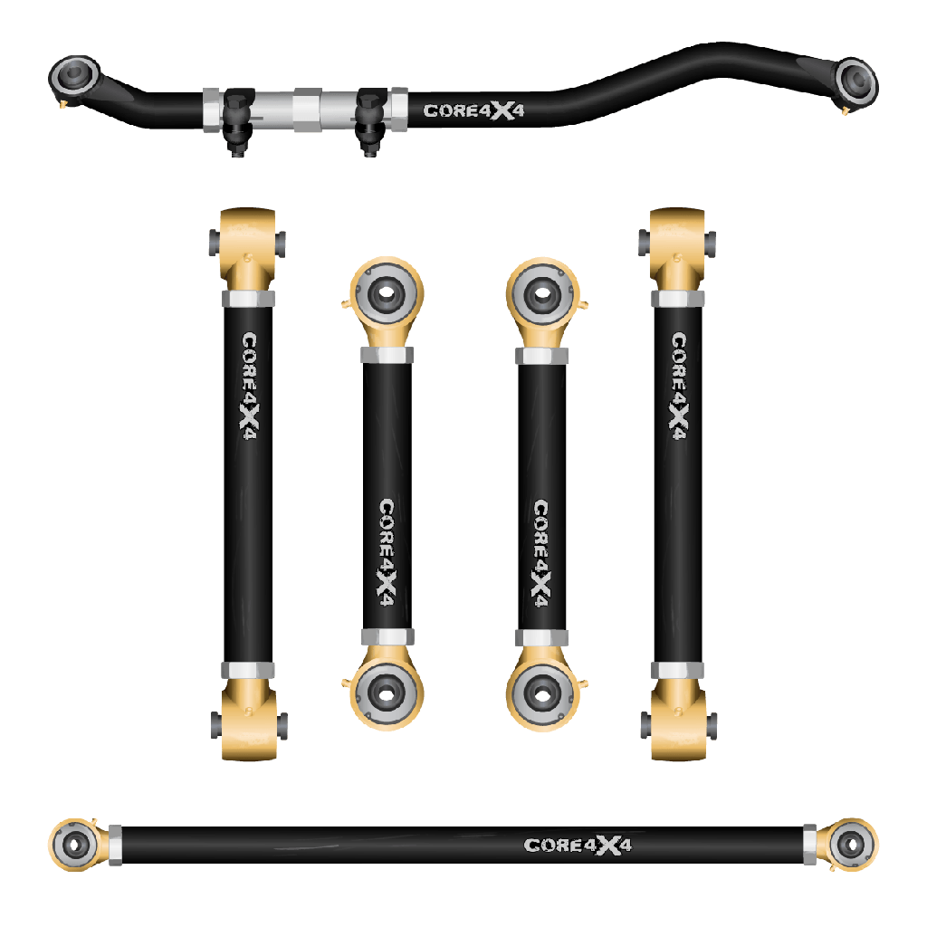 6pc Front-Rear Adjustable Control Arms, Track Bar Kit