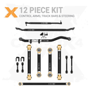 12pc Adjustable Control Arms, End Links, Track Bars, Steering Kit
