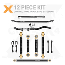 12pc Adjustable Control Arms, End Links, Track Bars, Steering Kit