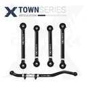 5pc Town Series Front Adjustable Control Arm, Track Bar Kit