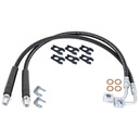 RockJock Brake Hose Kit, JT Gladiator Rear, Incl. Hoses, Frame Clips, Copper Washers, ABS Wire Clips, Pair