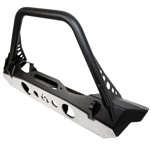 [JJ8045] Nighthawk Stinger Front Bumper w- Aluminum Skid for JK, JL, & JT - Black Powder Coat