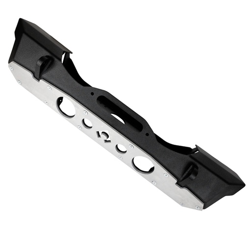 [JJ8015] Nighthawk Front Bumper w- Aluminum Skid for JK, JL, & JT - Black Powdercoat